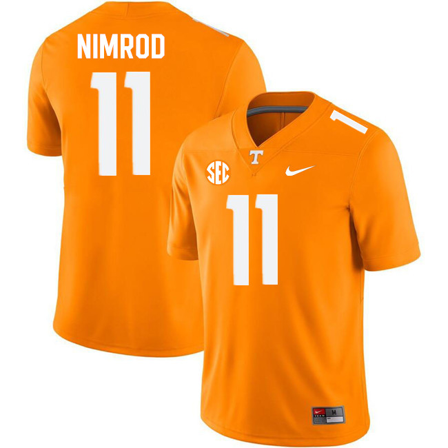 Men #11 Chas Nimrod Tennessee Volunteers College Football Jerseys Stitched-Orange